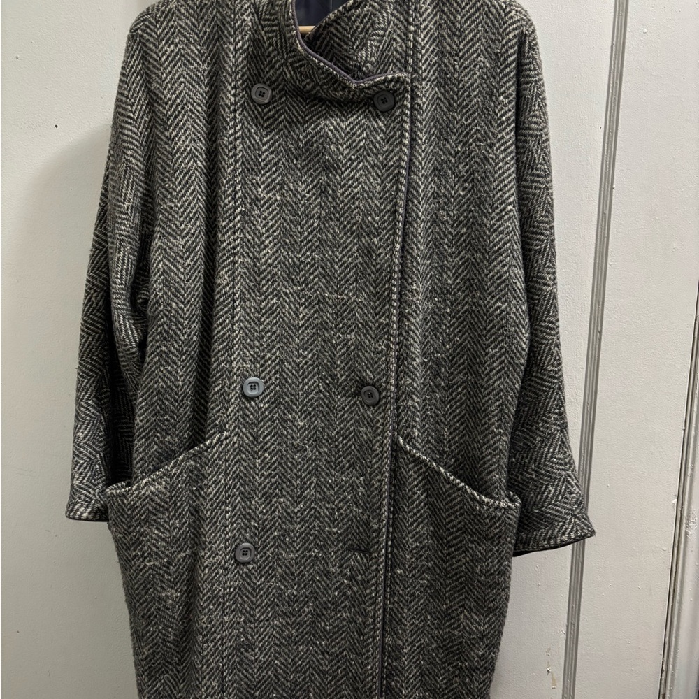 Women's Gray Herringbone Coat